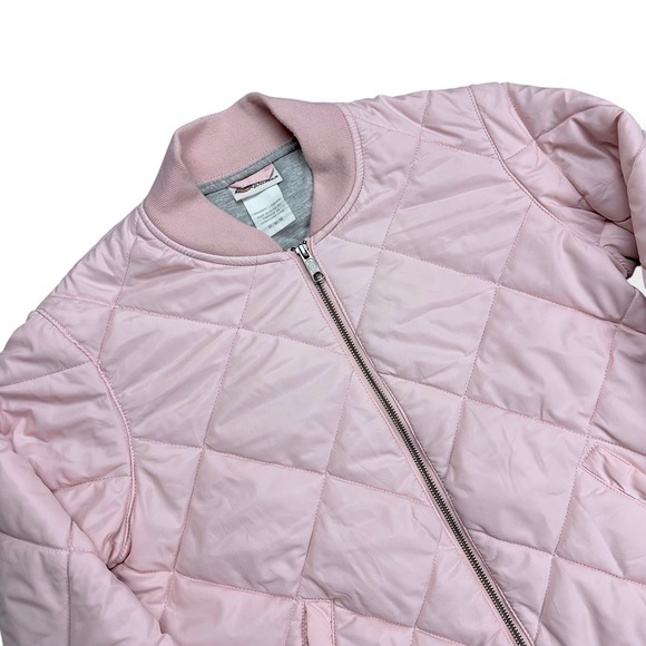 Dickies Women's‎ Quilted Puffer Bomber Jacket Coat Pale Pink Size Medium - Picture 2 of 13
